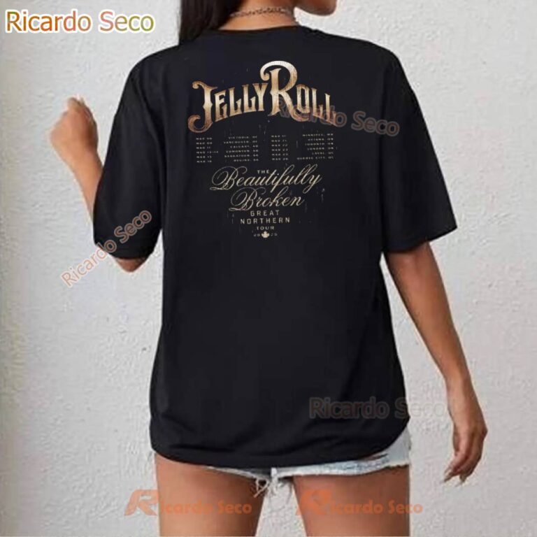 Jelly Roll The Beautiful Broken Great Northern Tour 2025 Rain Tour T-shirt-c 2KckVEj