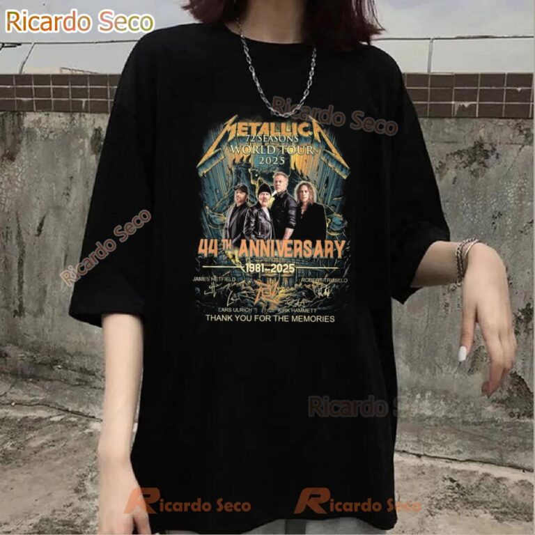 Metallica 72 Seasons World Tour 2025 44th Anniversary 1981-2025 T-shirt mGAnFiL