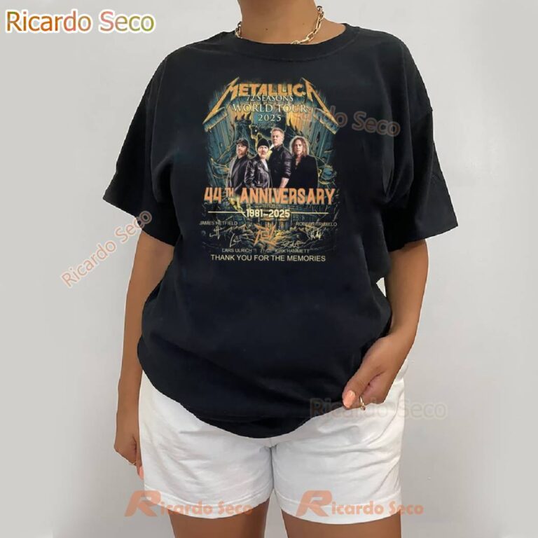 Metallica 72 Seasons World Tour 2025 44th Anniversary 1981-2025 T-shirt-a S8WFflQ
