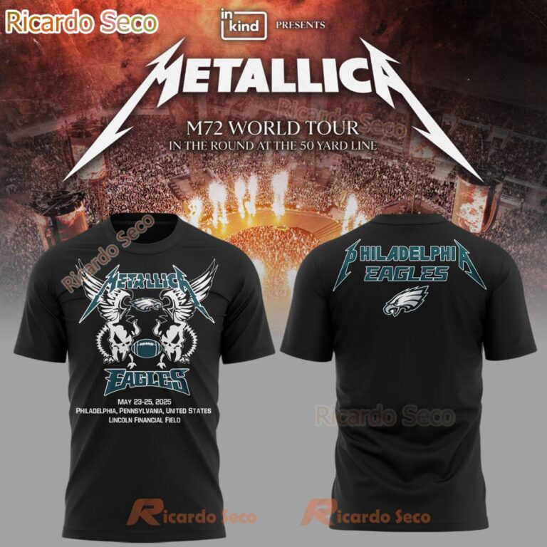 Metallica X Eagles Football Mtlc Pennsylvania Concert Limited Edition T-shirt Rg1aHSx