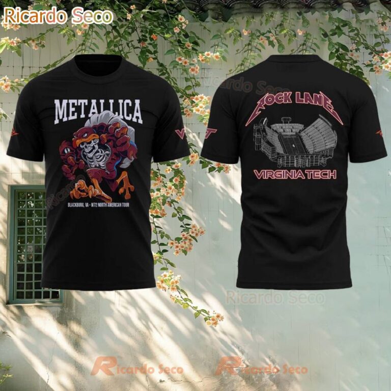 Metallica X Virginia Tech Lane Rocked T-shirt Iyq2ohl