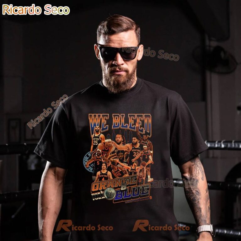 New York Knicks We Bleed Orange & Blue T-shirt CWMSuKR