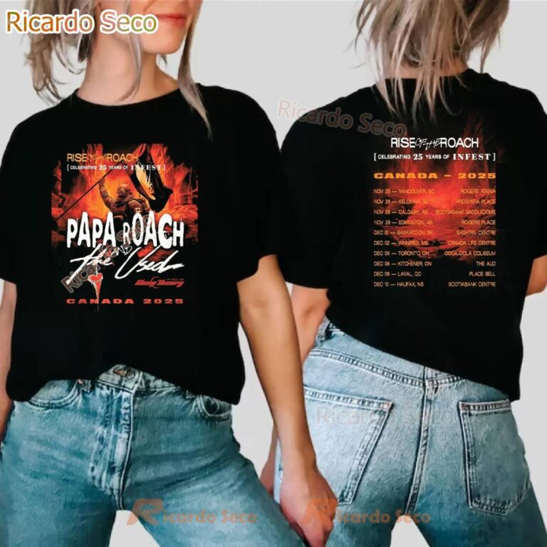 Papa Roach And The Used Rise Of The Roach Celebrating 25 Years Of Infest Canada 2025 Tour T-shirt qwijryp