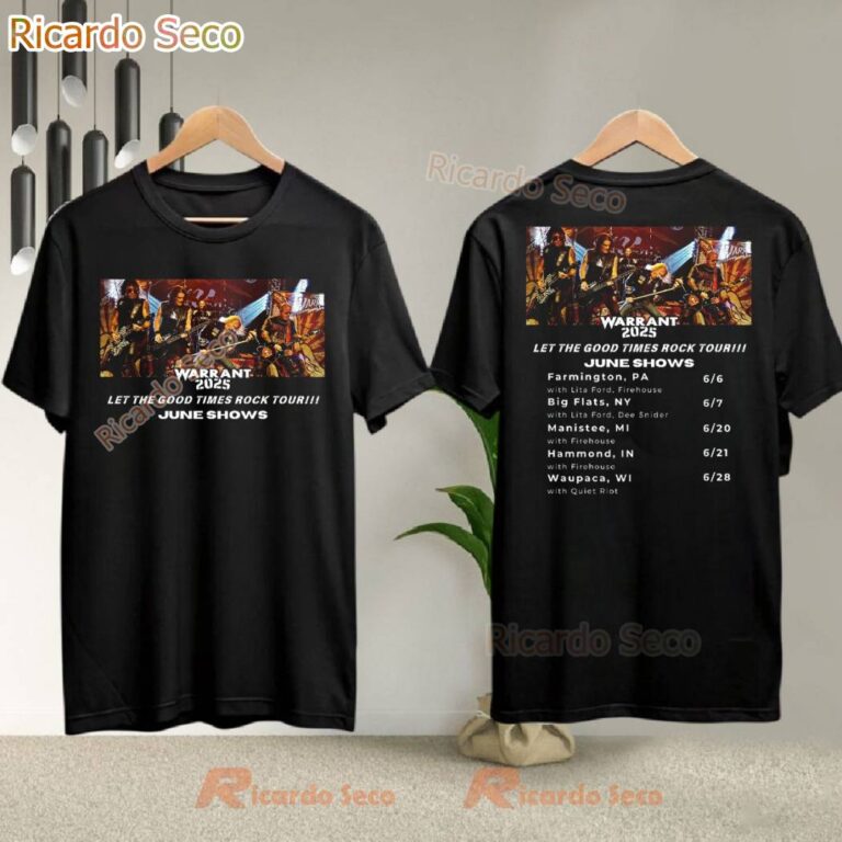 Warrant 2025 Let The Good Times Rock Tour T-shirt 1Z9DUJY