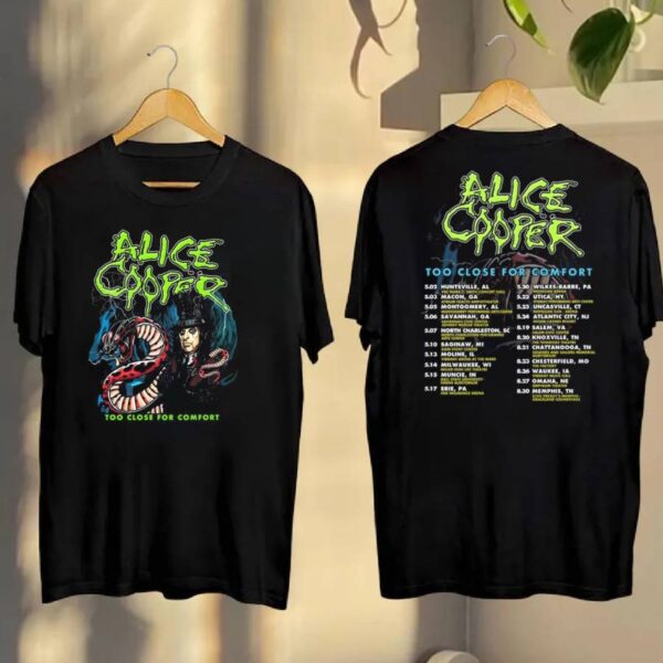 Alice Cooper Too Close For Comfort Tour 2025 Classic Men Shirt wVE1WMc