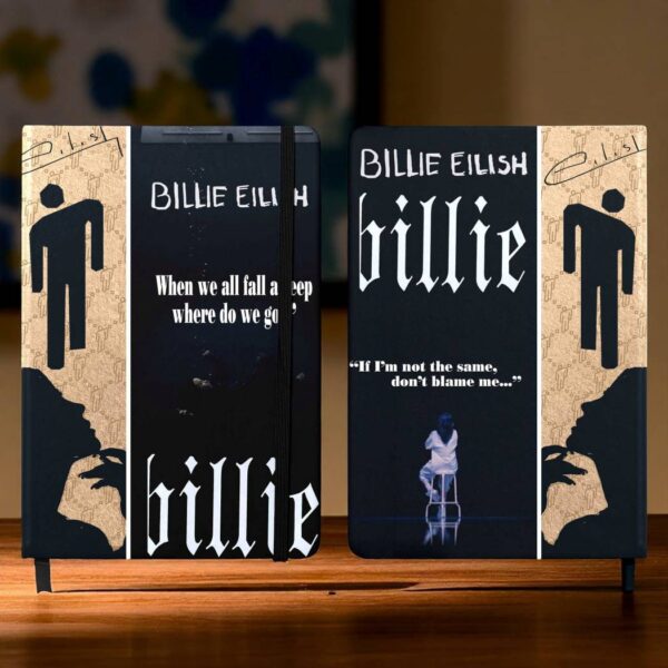 Billie Eilish When We All Fall Asleep, Where Do We Go Leather Notebook K0OHh4V