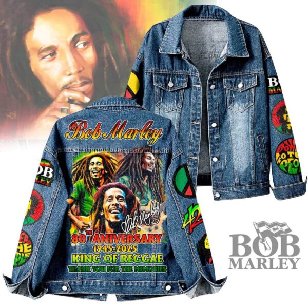 Bob Marley 80th Anniversary 194502925 King Of Reggae Denim Jacket JPY9LxX