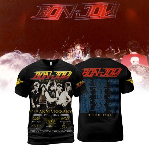 Bon Jovi Tour 1984 41th Anniversary 1984-2025 T-shirt DiH5TlV