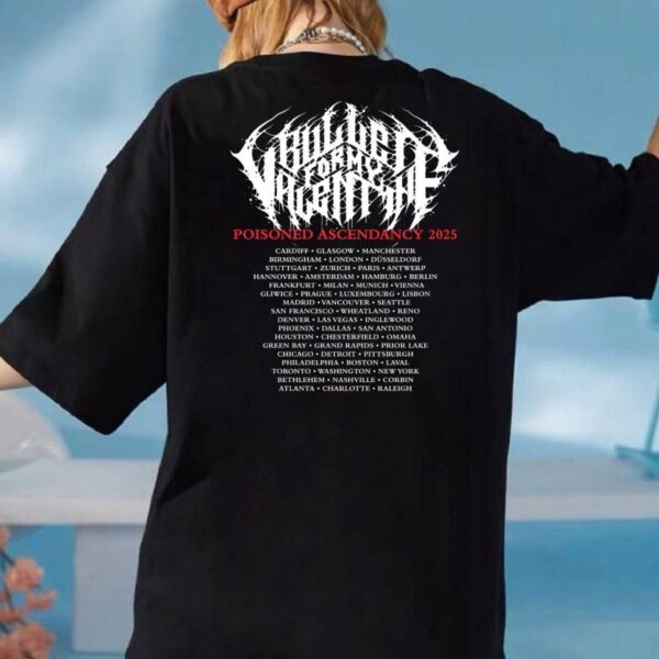 Bullet For My Valentine Through The Door Black Poisoned Ascendancy 2025 T-shirt-c VN6E8gm