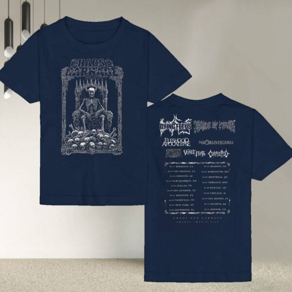 Chaos And Carnage 2025 Tour White Skull King T-shirt-a nCoYgcF