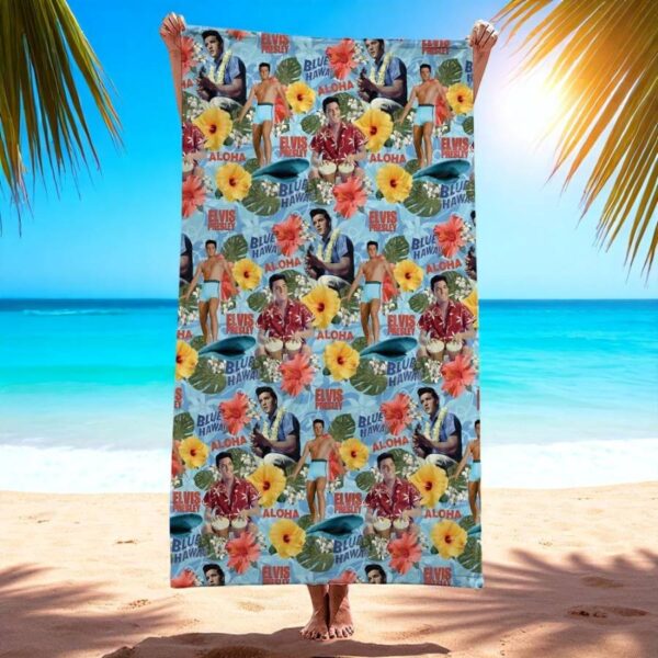 Elvis Presley Blue Hawaii Aloha Beach Towel NVUnTlW