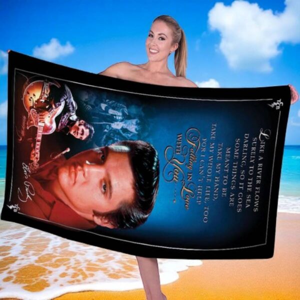 Elvis Presley Falling In Lov? With You Beach Towel-a dhMJIwm
