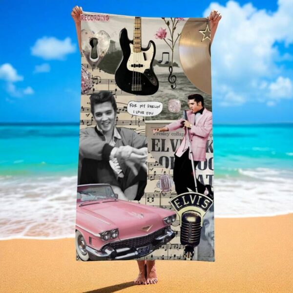 Elvis Presley For My Darling I Love You Beach Towel 3apWksb