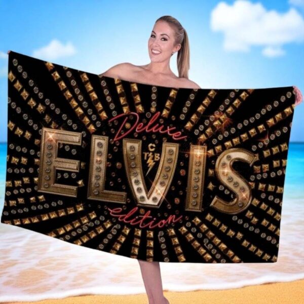 Elvis Presley Taking Care Of Business Deluxe Edition Beach Towel ptID9sA