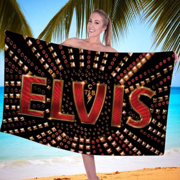 Elvis Presley Taking Care Of Business In A Flash Beach Towel f8SoAUd