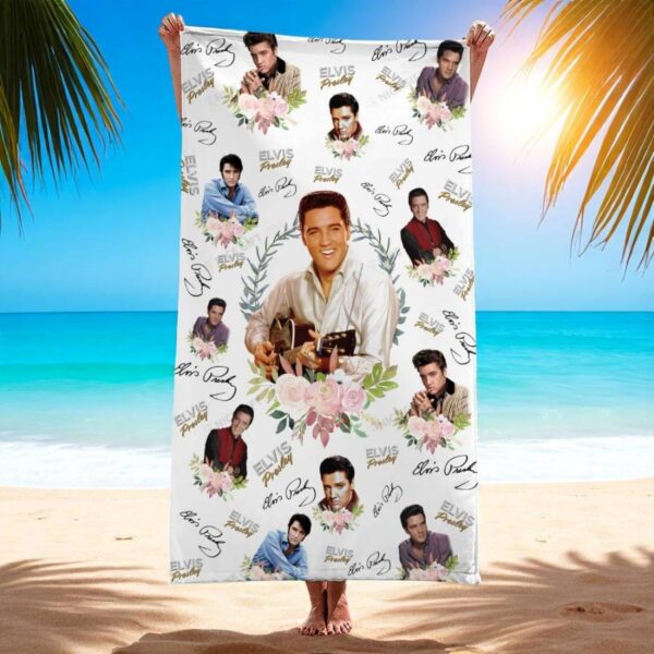 Elvis Presley The King Of Rock 'n' Roll & Elegant Blooms Towel OfgxESh