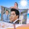 Elvis Presley With Bruce Emmett Art Beach Towel KWPVXIY