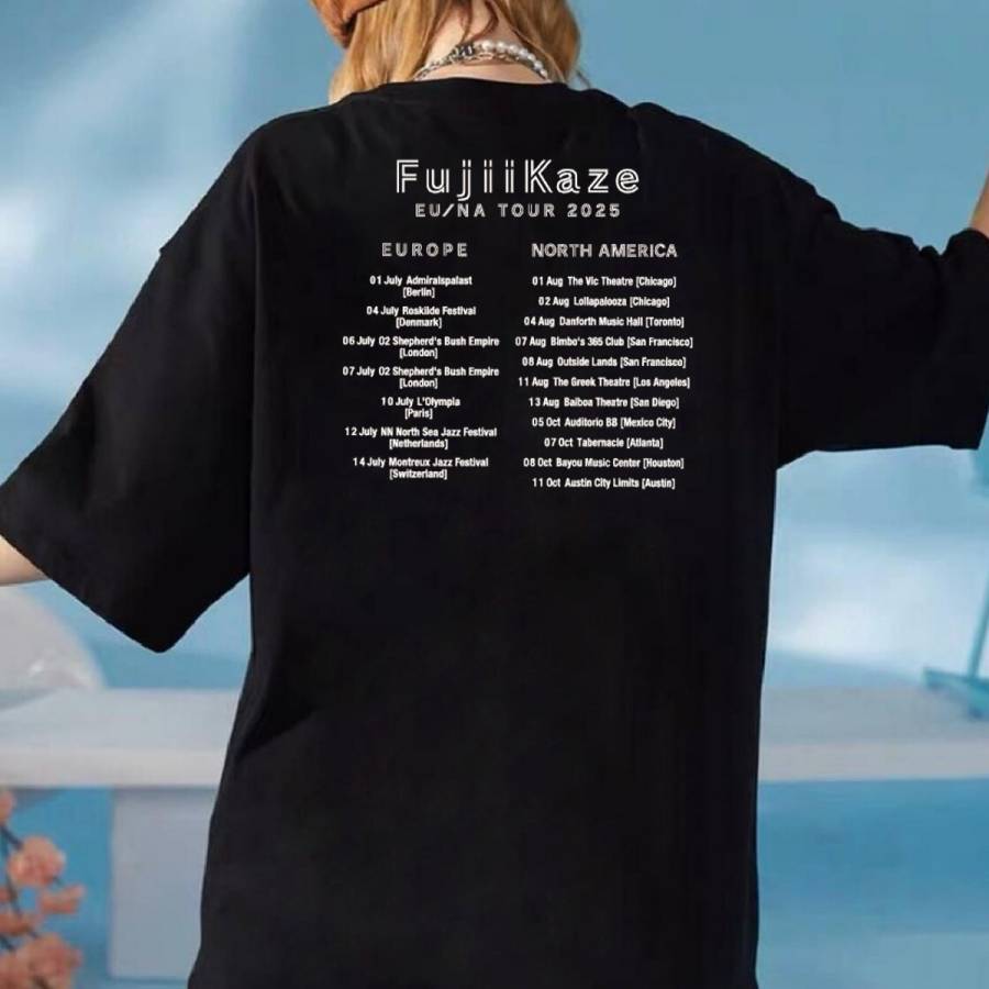 FUJII KAZE EUROPE TOUR 2025 Tシャツ Fujii Kaze Europe And North America Tour 2025 T-shirt