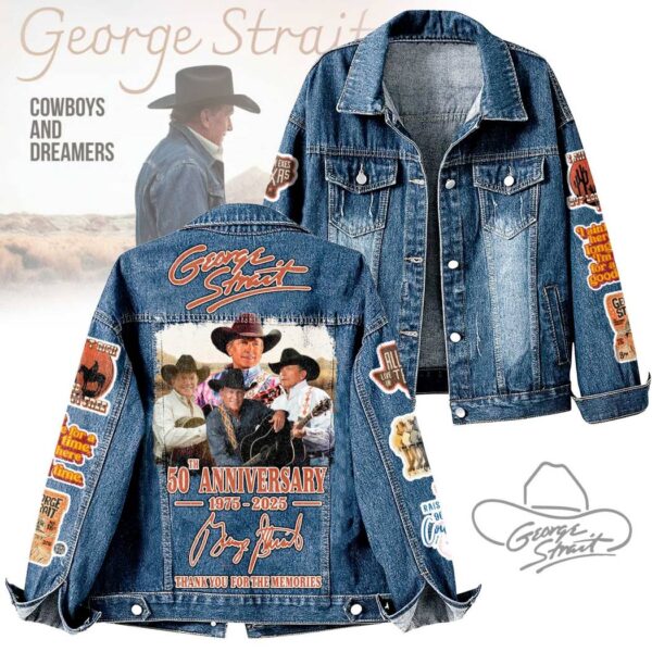George Strait 50th Anniversary 1976-2025 Denim Jacket GUM53Fp