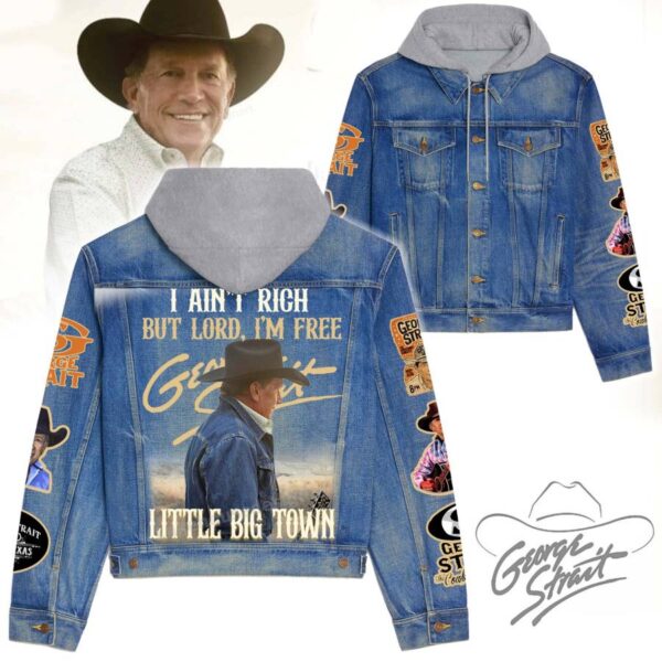 George Strait I Ain't Rich But Lord I'm Free Little Big Town Jean Hoodie Jacket PfmWaGb