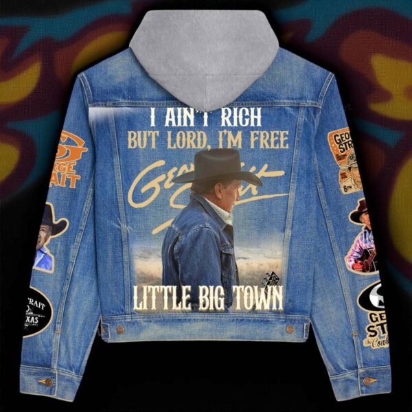 George Strait I Ain't Rich But Lord I'm Free Little Big Town Jean Hoodie Jacket-b 0JMaOVX