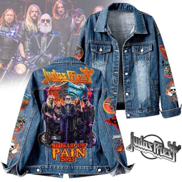 Judas Priest Shield Of Pain Tour 2025 Denim Jacket Yph6XnQ