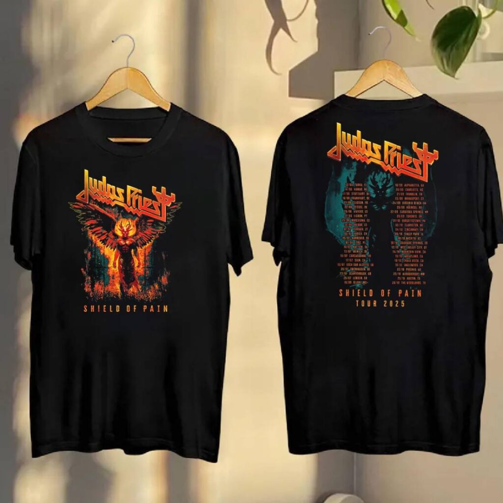 Judas Priest Shield Of Pain Tour 2025 Winged Demon T-shirt