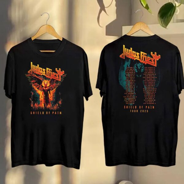 Judas Priest Shield Of Pain Tour 2025 Winged Demon T-shirt z2pkEHM