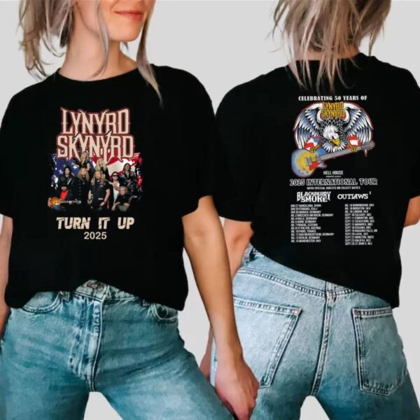 Lynyrd Skynyrd Turn It Up 2025 International Tour T-shirt-a uThfxd2