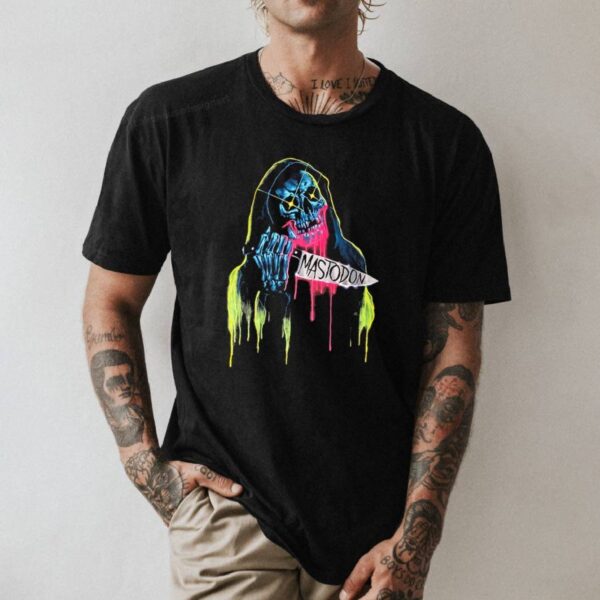 Mastodon Artist Series Cjk Neon Knife Skull Reaper T-shirt-b hi1aXdt
