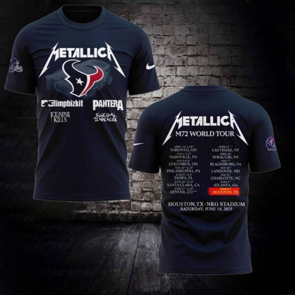 Metallica Houston Texans 2025 M72 World Tour 2025 T-shirt-a 2ATKjdN