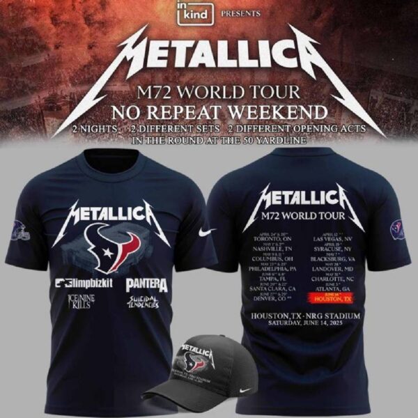 Metallica Houston Texans 2025 M72 World Tour 2025 T-shirt oY0NMnV