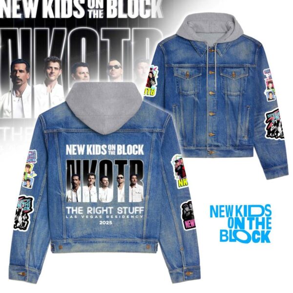 New Kids On The Block The Right Stuff Las Vegas Residency 2025 Jean Hoodie Jacket kJNhyX6