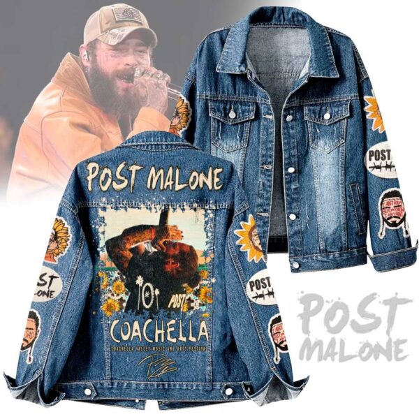 Post Malone Coachella Valley Music And Arts Festival Denim Jacket c9bxHFf
