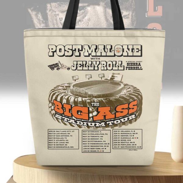 Post Malone With Jelly Roll The Big Ass Stadium Tour 2025 Tote-b 3dwaEf6