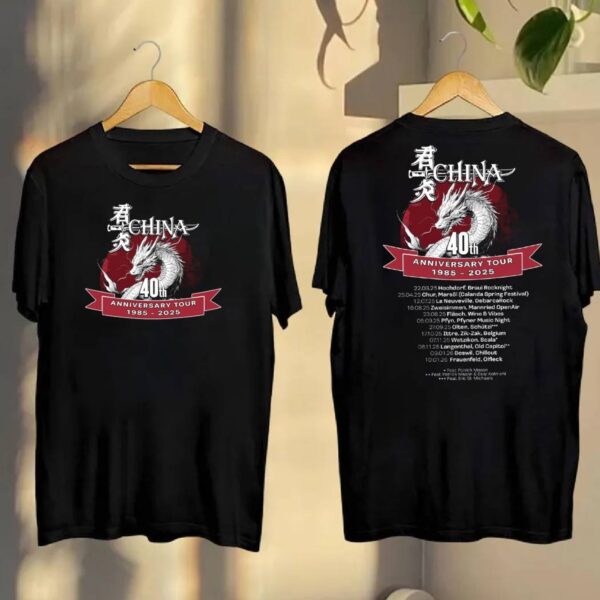 Rock Band China 40th Anniversary Tour 1985-2025 T-shirt GkCSqLa