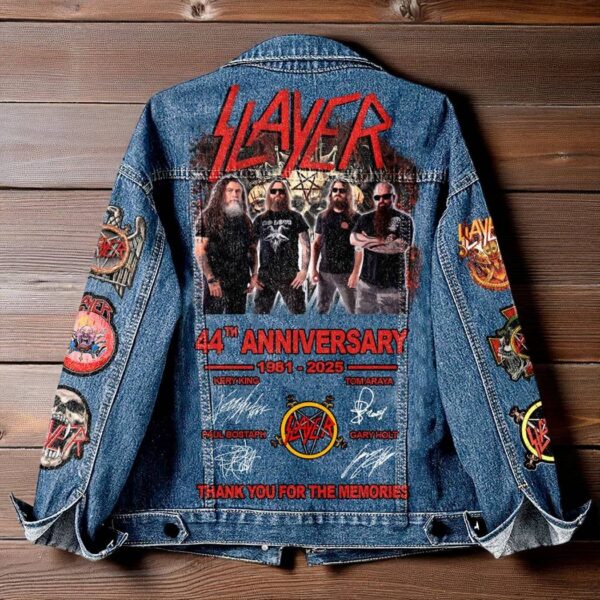 Slayer 44th Anniversary 1981-2025 Denim Jacket-b 4WX07NOHyJ 1sm0bWV