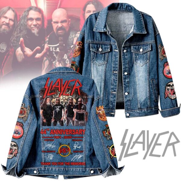 Slayer 44th Anniversary 1981-2025 Denim Jacket PjblQqL