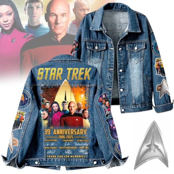 Star Trek 39th Anniversary 1986-2025 Denim Jacket kMZ98Wr