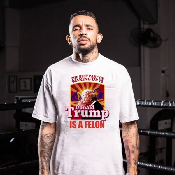 The Best Part Of Waking Up Is Donald Trump Is A Felon T-shirt-a oIeD2dN