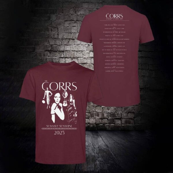 The Corrs 2025 Band Line Up Burgundy T-shirt 2tpOuV0