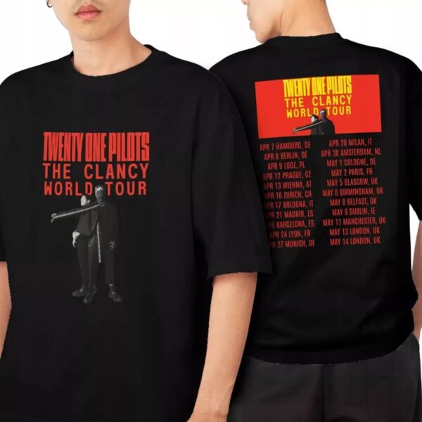 Twenty One Pilots The Clancy World Tour 2025 Unisex Tee uRQhf8S