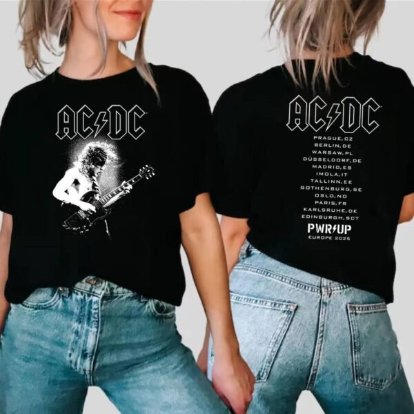 ACDC Angus Electric Pwr Up Europe Tour 2025 T-shirt gWJjFlC