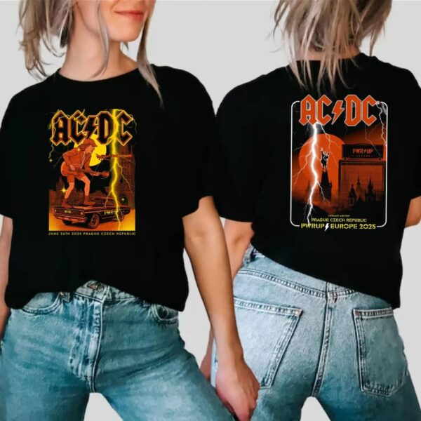 ACDC June 26th 2025 Prague Czech Republic Pwr Up Tour T-shirt-b u5bOP7K
