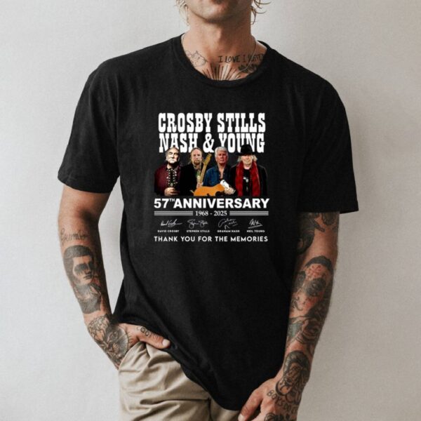 Crosby, Stills, Nash & Young 57th Anniversary 1968-2025 T-shirt-a v9f832V