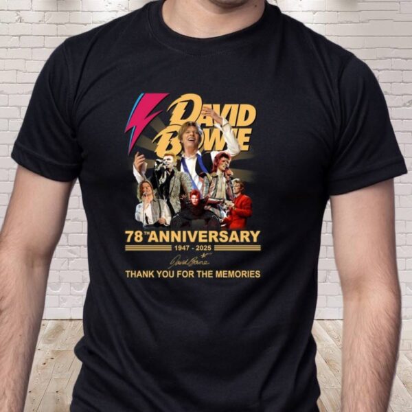 David Bowie 78th Anniversary 1947-2025 T-shirt 2WK5lb6