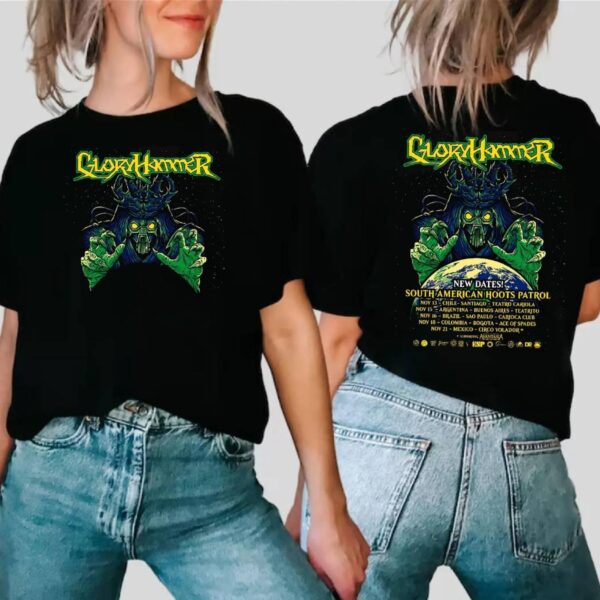 Gloryhammer South American Hoots Patrol Tour 2025 T-shirt-c Cwqb1NX