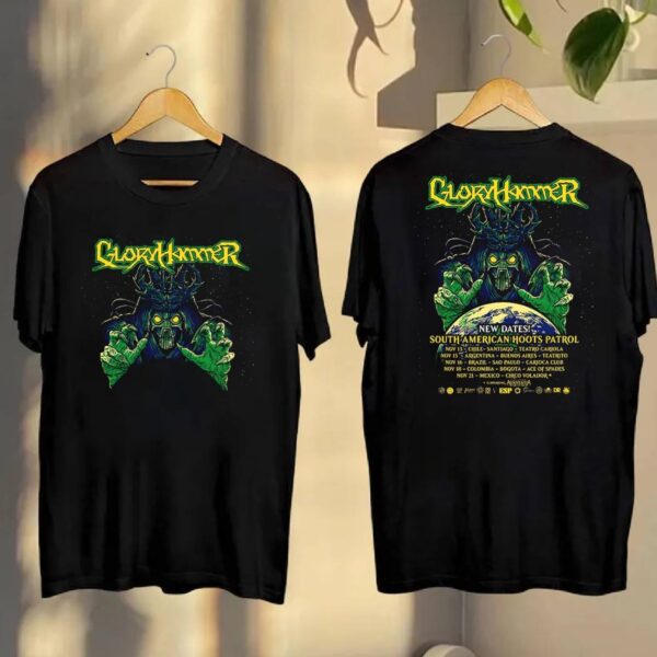 Gloryhammer South American Hoots Patrol Tour 2025 T-shirt 27QCZUA