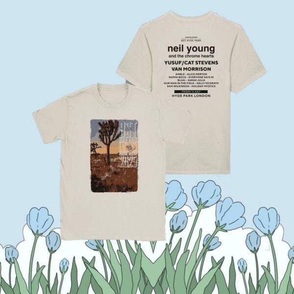 Neil Young And The Chrome Hearts Bst Hyde Park London 2025 T-shirt awFCeMq