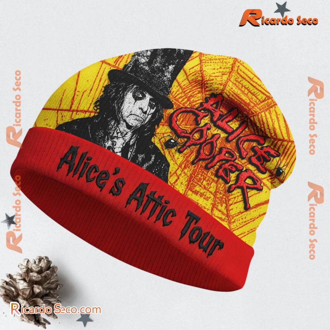 Alice Cooper Attic Tour Welcome To My Nightmare Beanie Hat-a arxCkTB